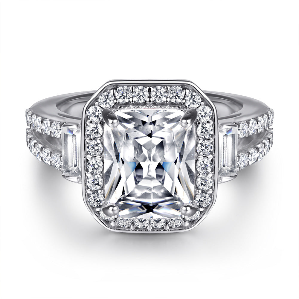 European-Style Zircon Statement Ring | 925 Sterling Silver