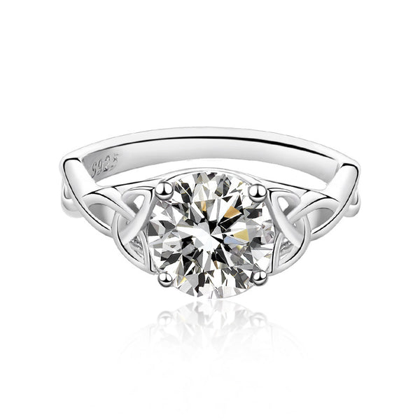 2-Carat Moissanite Interwoven Band Ring | 925 Sterling Silver