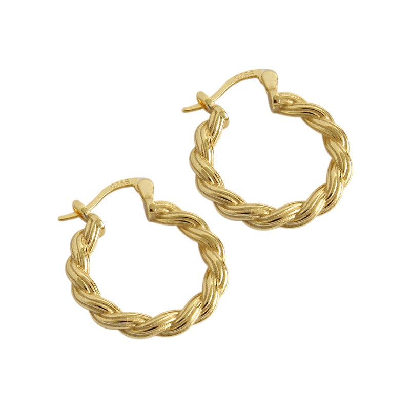 Twisted Hoop Earrings | Hypoallergenic 925 Sterling Silver