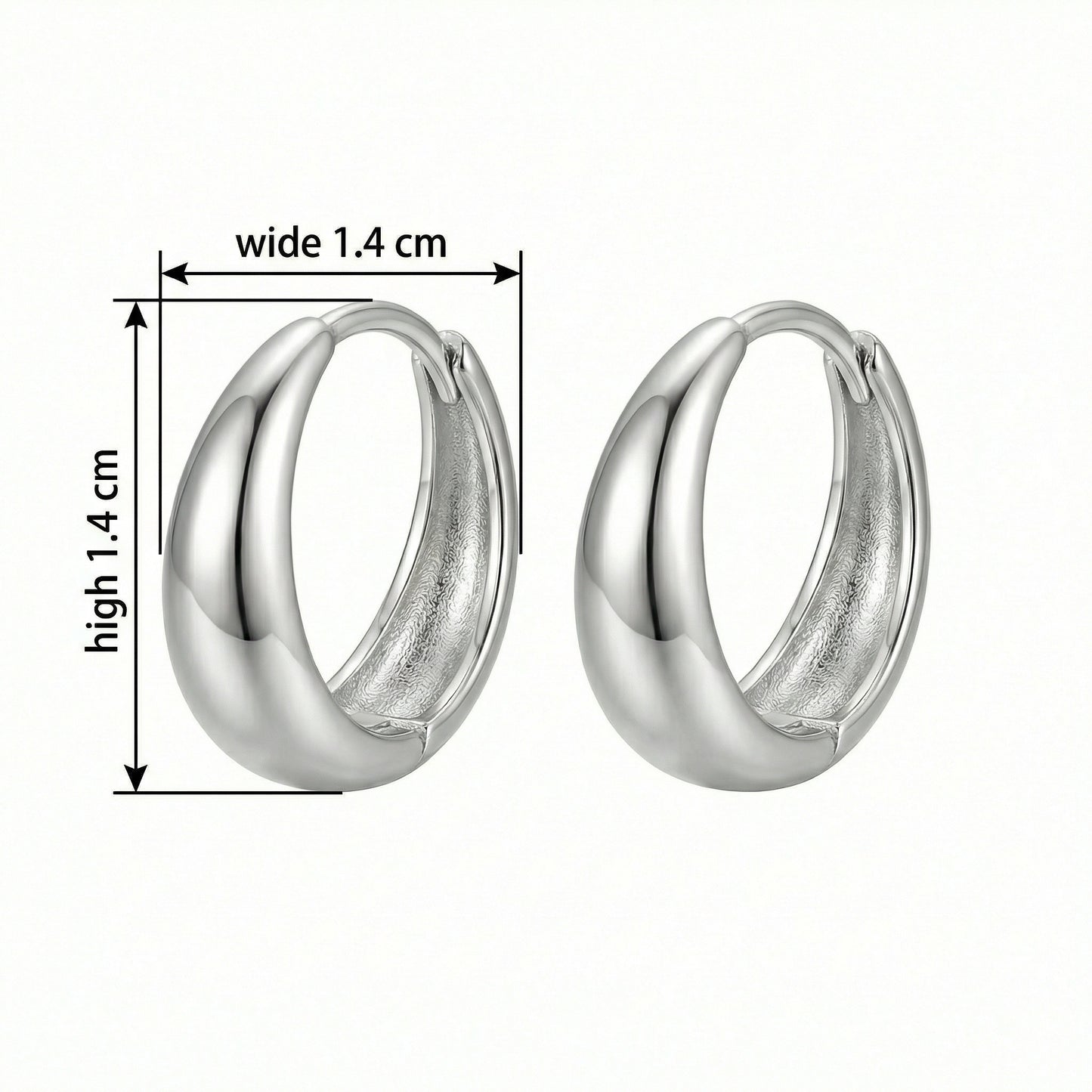 Teardrop Huggie Hoop Earrings — Soft Silhouette | 925 Sterling Silver