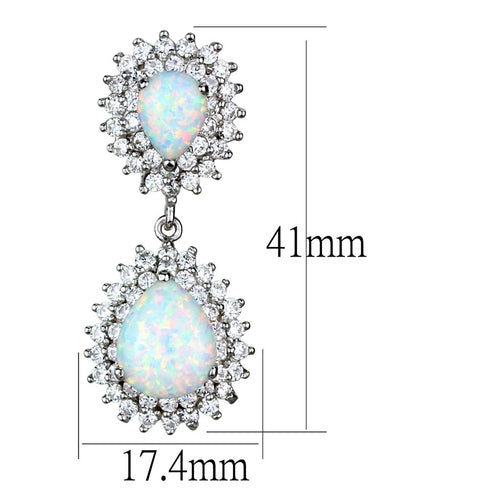 Aurora Opal Halo Drop Earrings | 925 Sterling Silver