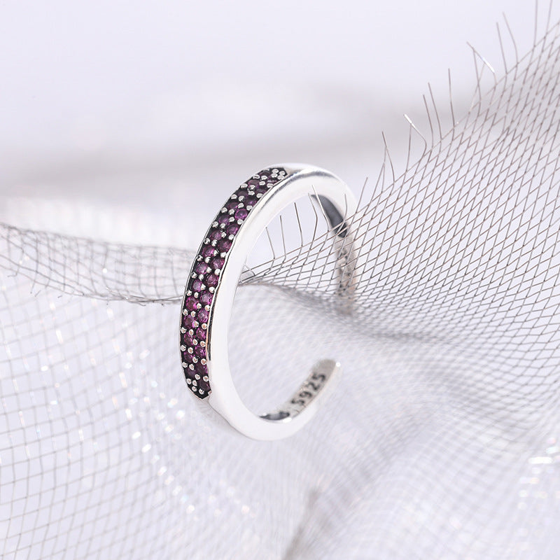 925 Sterling Silver Multi-Color Zircon Cocktail Ring