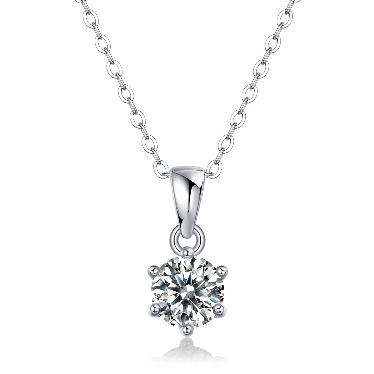 Breeze Dance solitaire moissanite pendant necklace in 925 sterling silver
