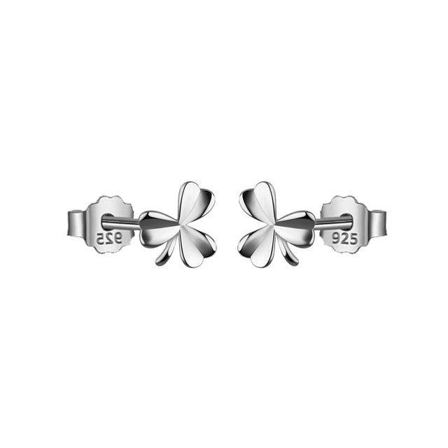 Lucky Clover Stud Earrings — Symbol of Good Fortune | 925 Sterling Silver