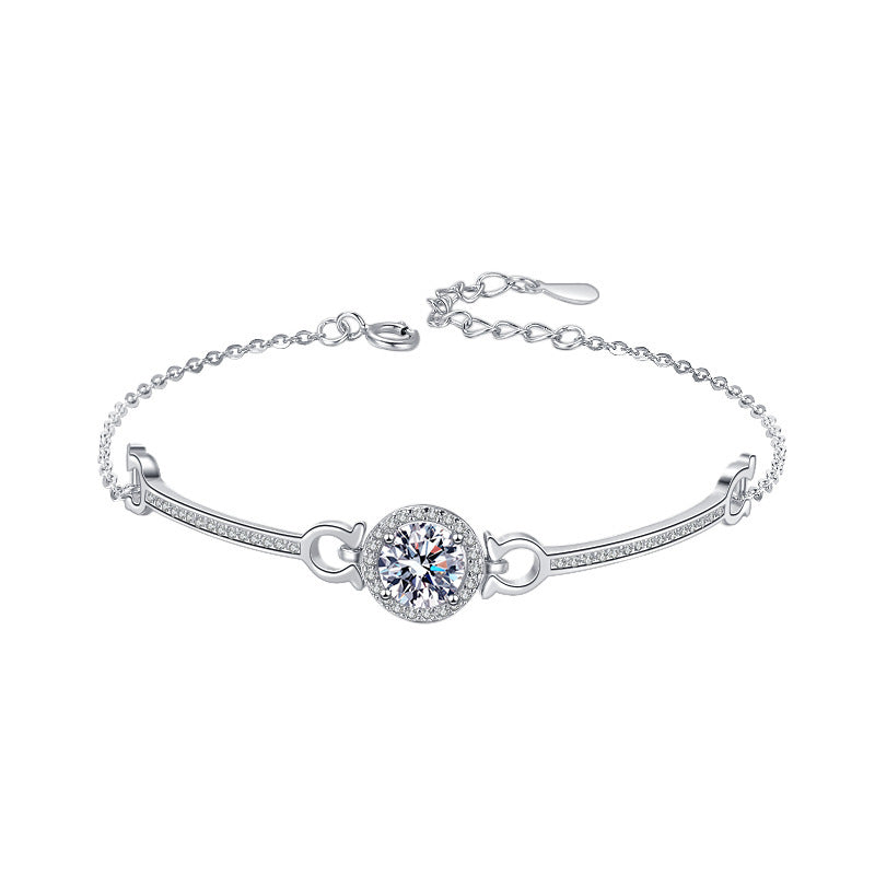 Sparkling Moissanite Bangle — Diamond-Like Brilliance | 925 Sterling Silver