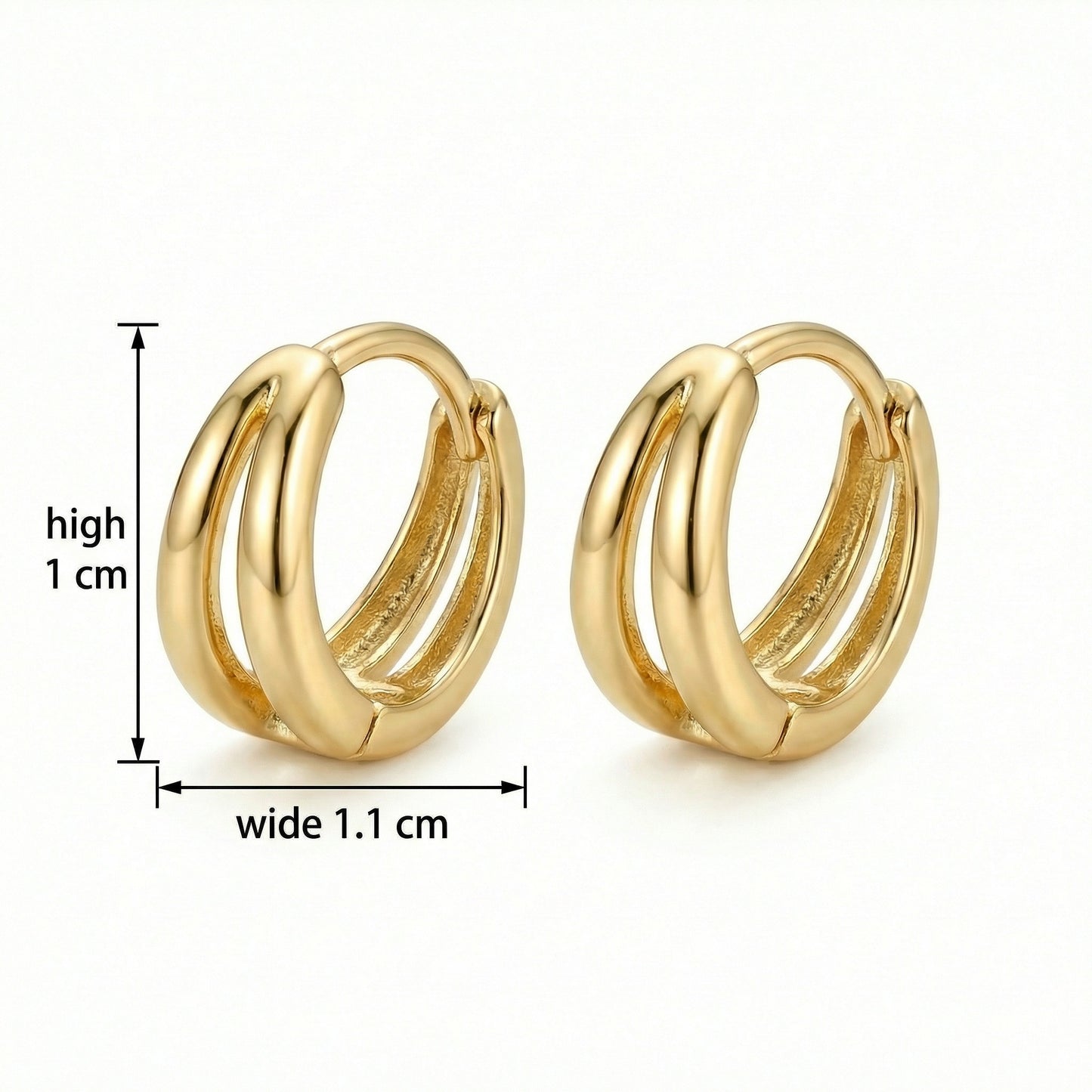 Double-Layer Huggie Hoop Earrings | 925 Sterling Silver