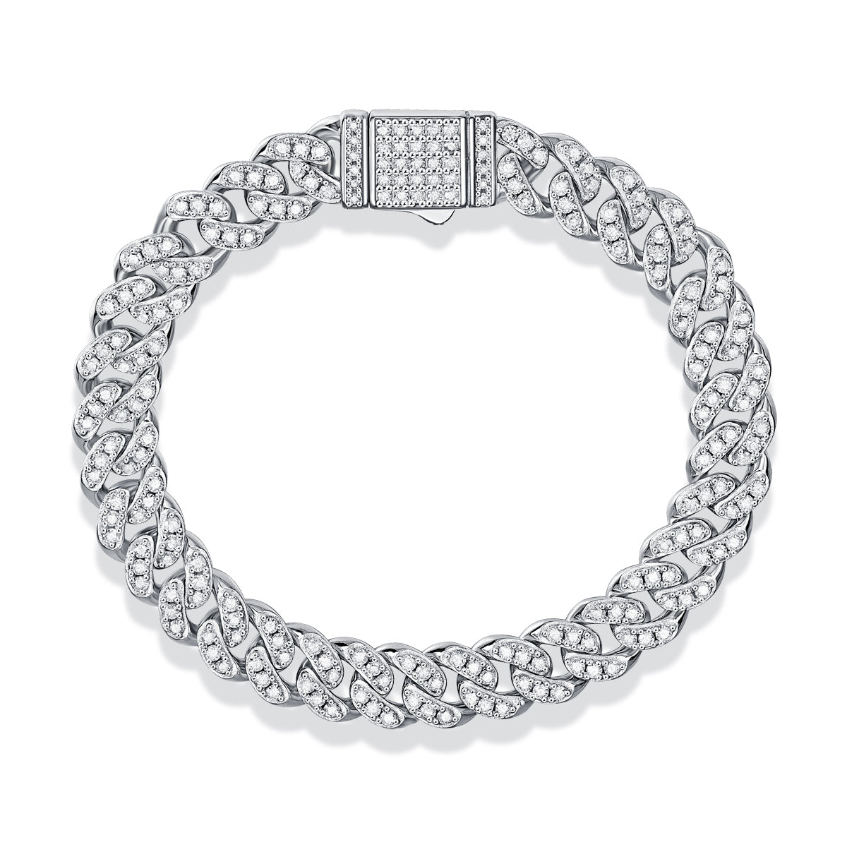 Light of Faith luxury moissanite statement bracelet in 925 sterling silver