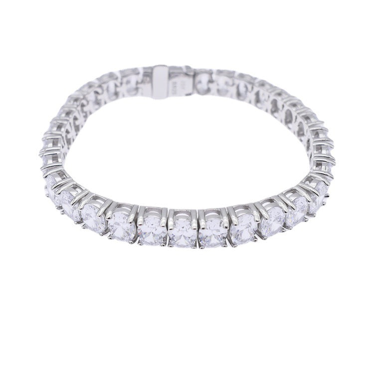 Oval Zircon Tennis Bracelet — Brilliant-Cut Sparkle | 925 Sterling Silver
