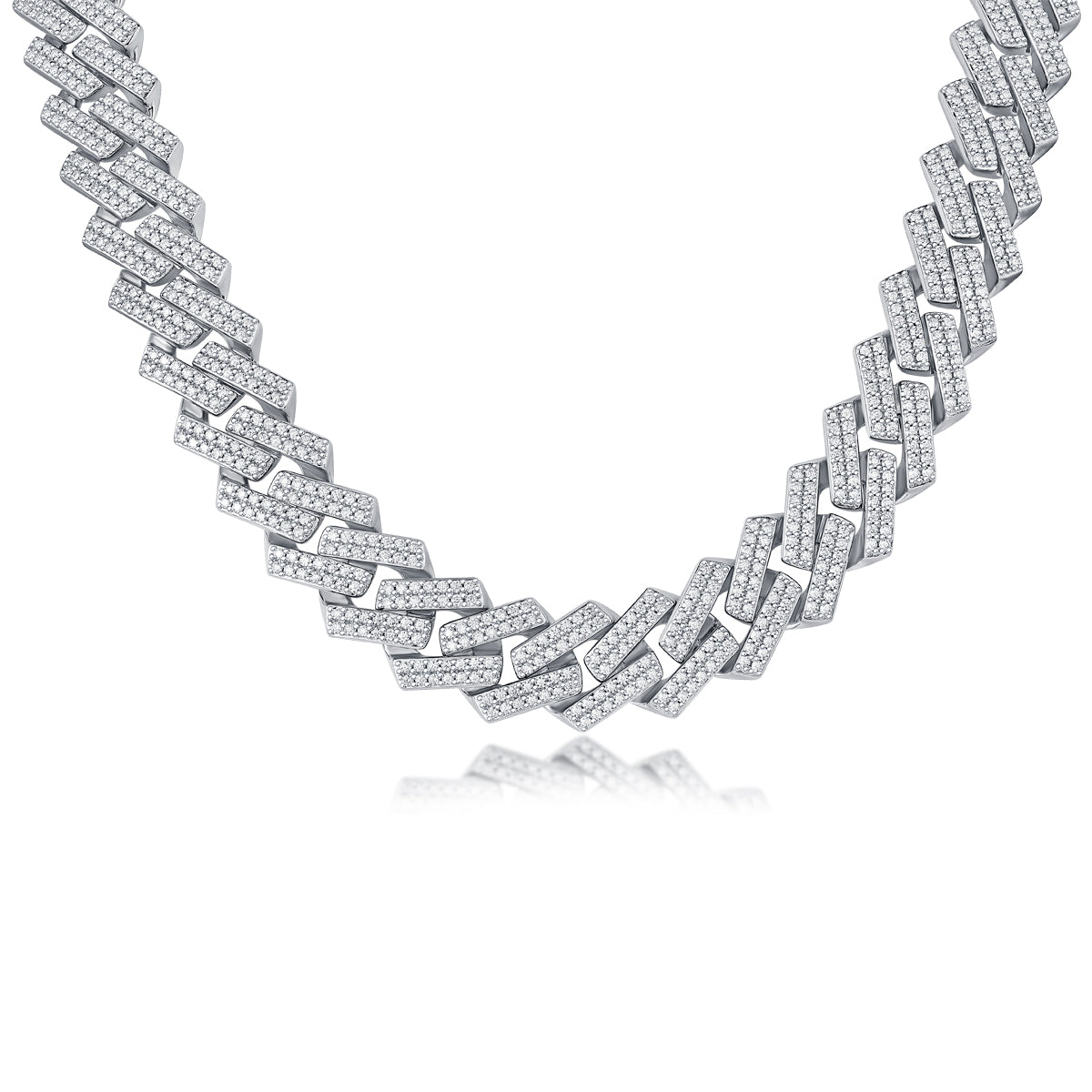Royal Cuban moissanite tennis necklace in 925 sterling silver