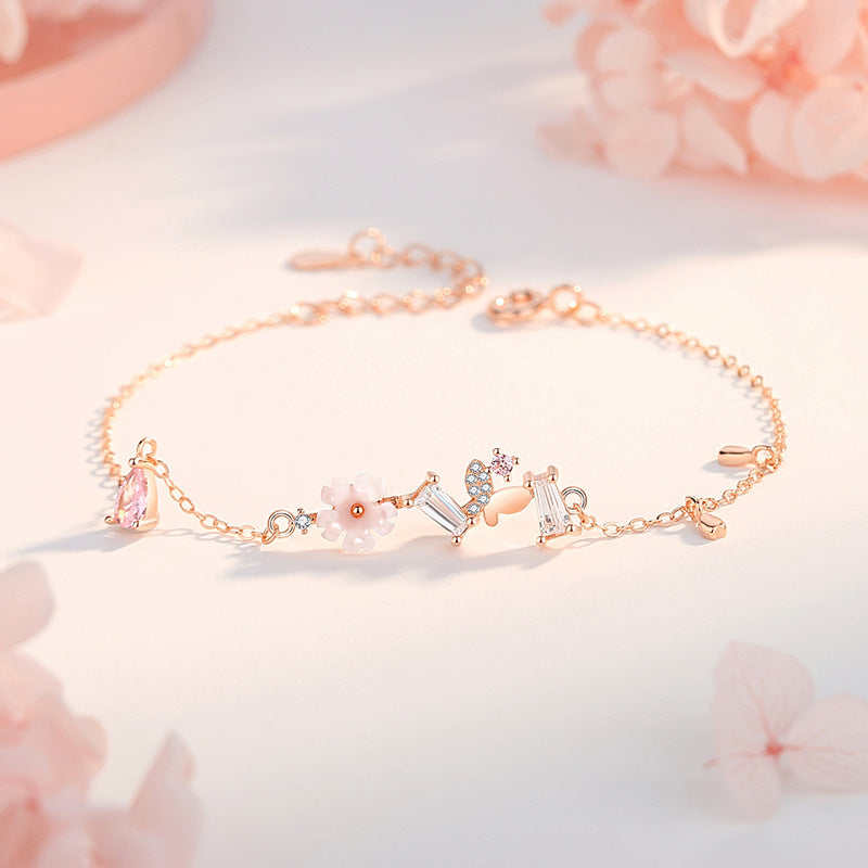 Floral Charm Bead Bracelet — Garden on the Wrist | 925 Sterling Silver