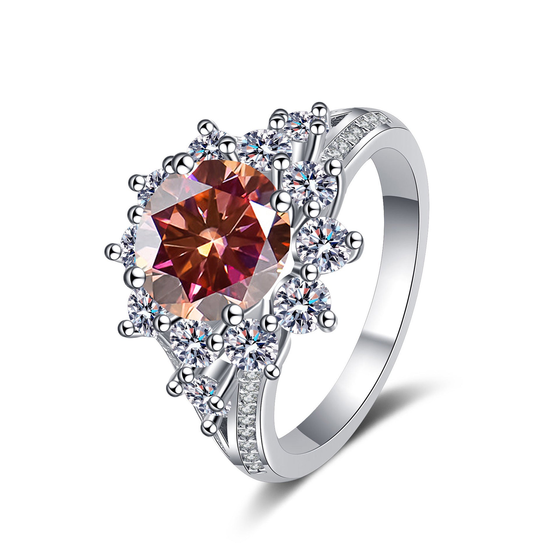 Moissanite ring close up