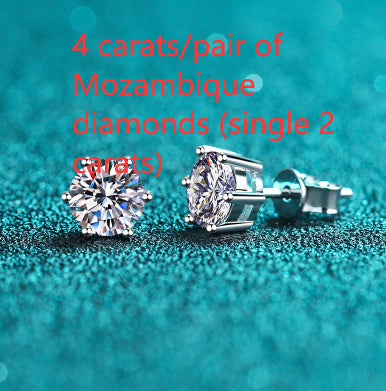 Six-Prong Moissanite Stud Earrings — Diamond-Like Brilliance | 925 Sterling Silver