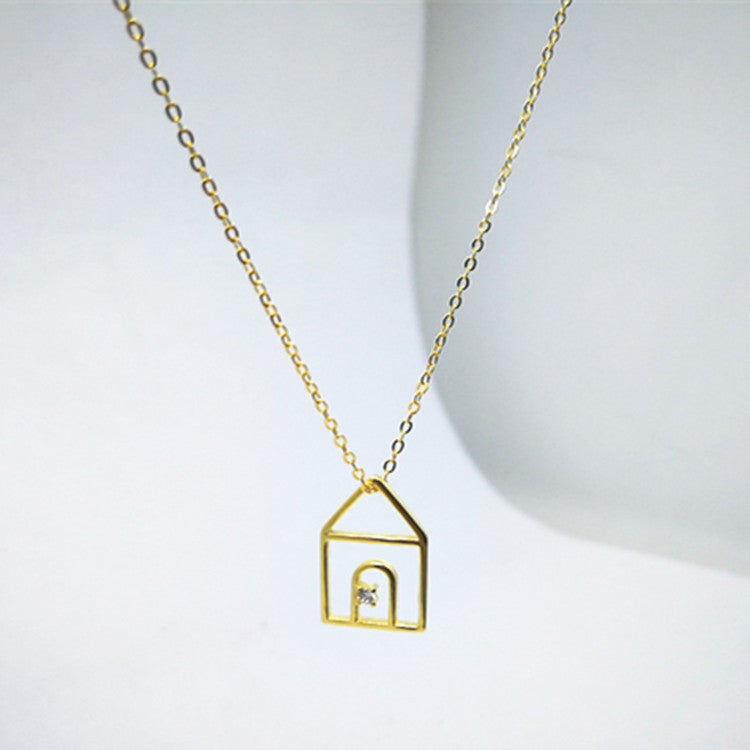 Tiny House Charm Pendant Necklace | 925 Sterling Silver