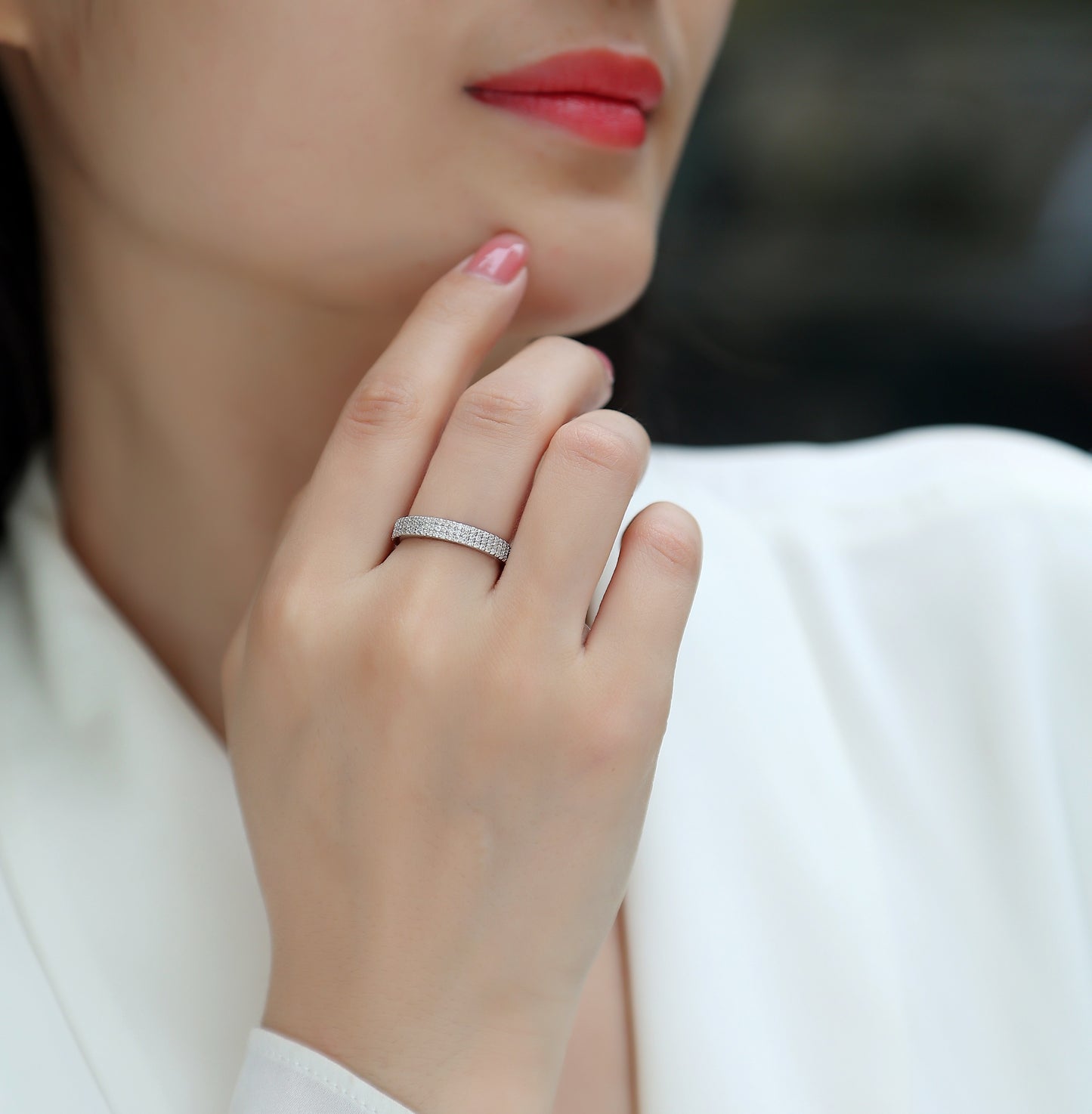 Light Up The Moments Pavé Eternity Moissanite Ring | 925 Sterling Silver