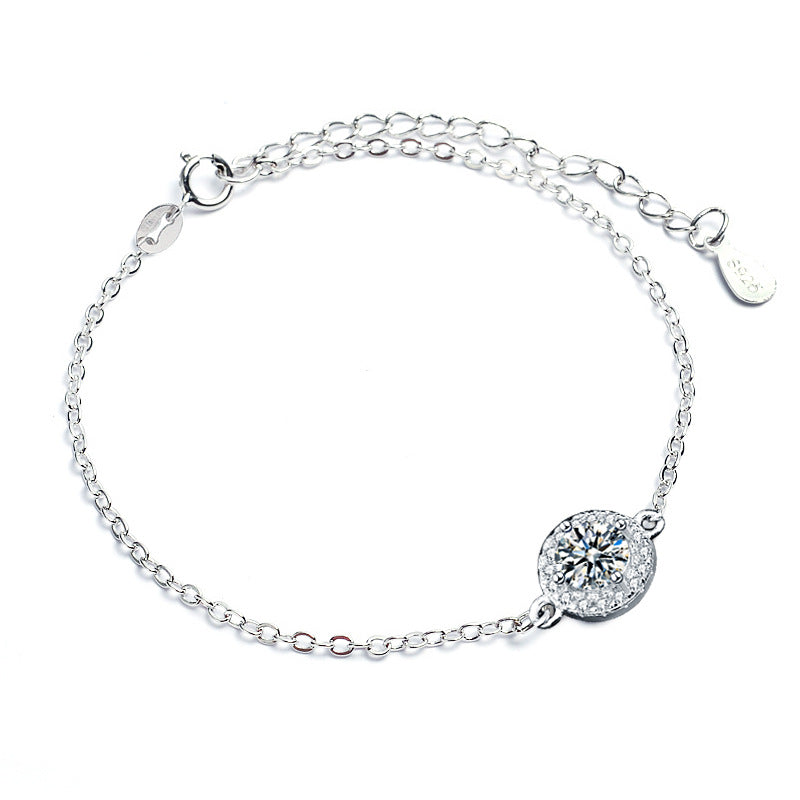 Round Moissanite Diamond Bracelet | 925 Sterling Silver