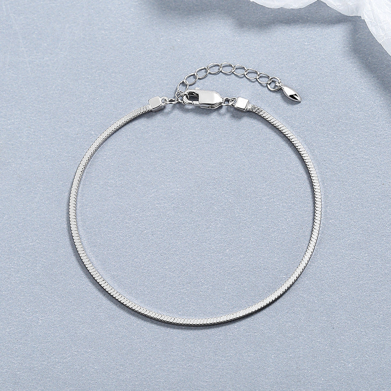Square Snake Chain Bracelet — Modern Minimalist | 925 Sterling Silver
