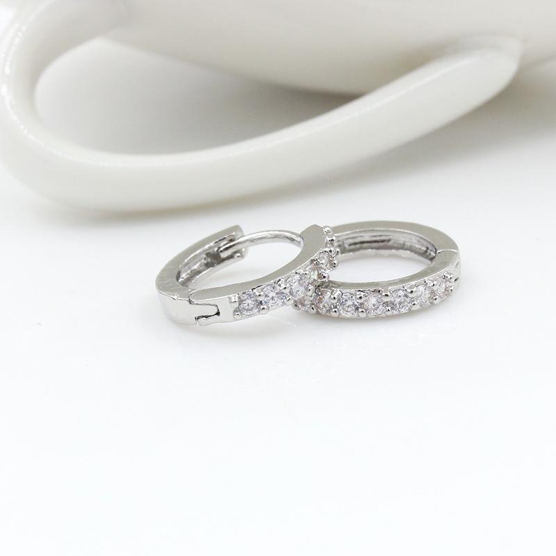 Crystal Stud Hoop Earrings | 925 Sterling Silver