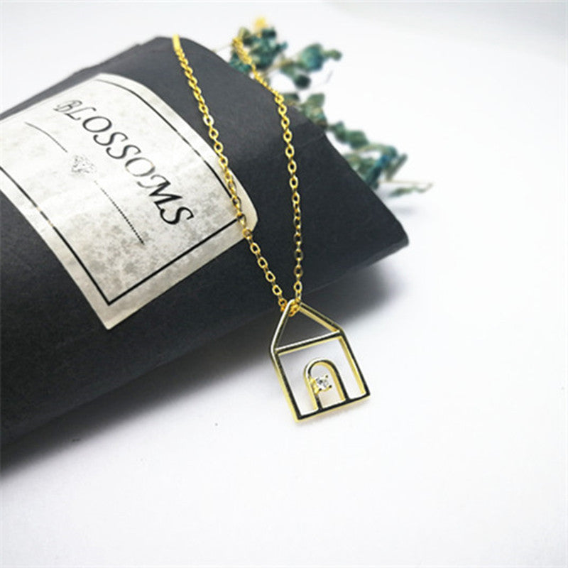 Tiny House Charm Pendant Necklace | 925 Sterling Silver