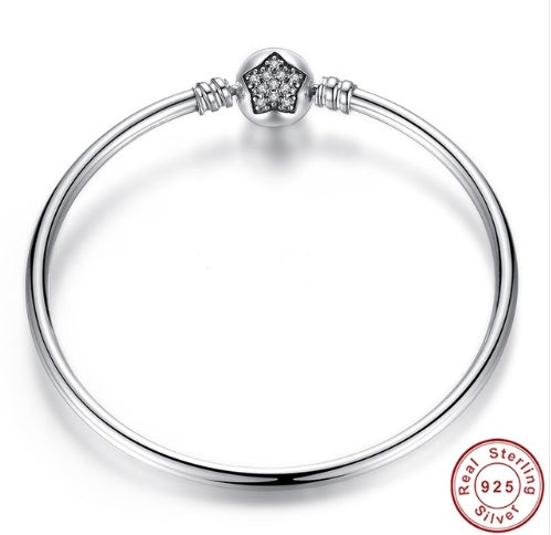 Luxury Charm Chain Bangle Bracelet | 925 Sterling Silver