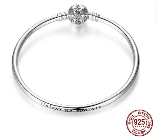 Luxury Charm Chain Bangle Bracelet | 925 Sterling Silver