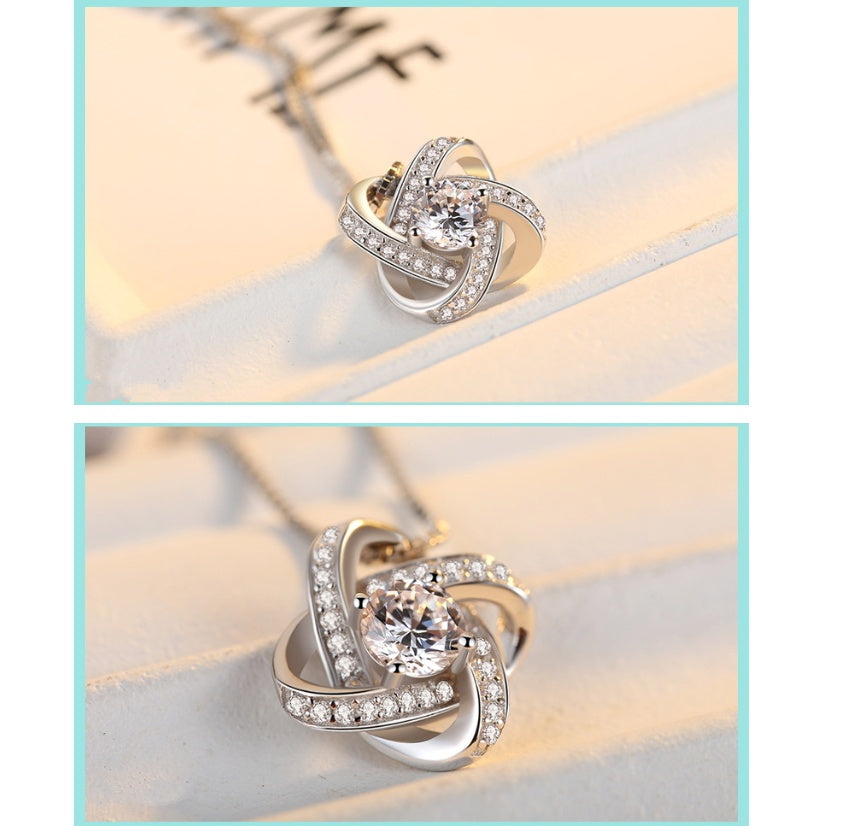 Clover Diamond Pendant Necklace — Lucky Sparkle | 925 Sterling Silver