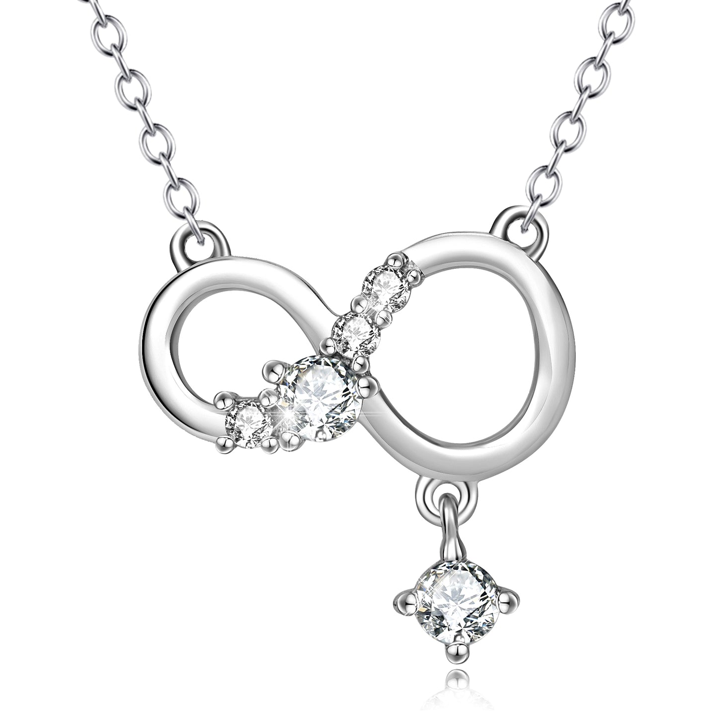 Infinite Diamond Pendant Necklace — Forever Symbol | 925 Sterling Silver