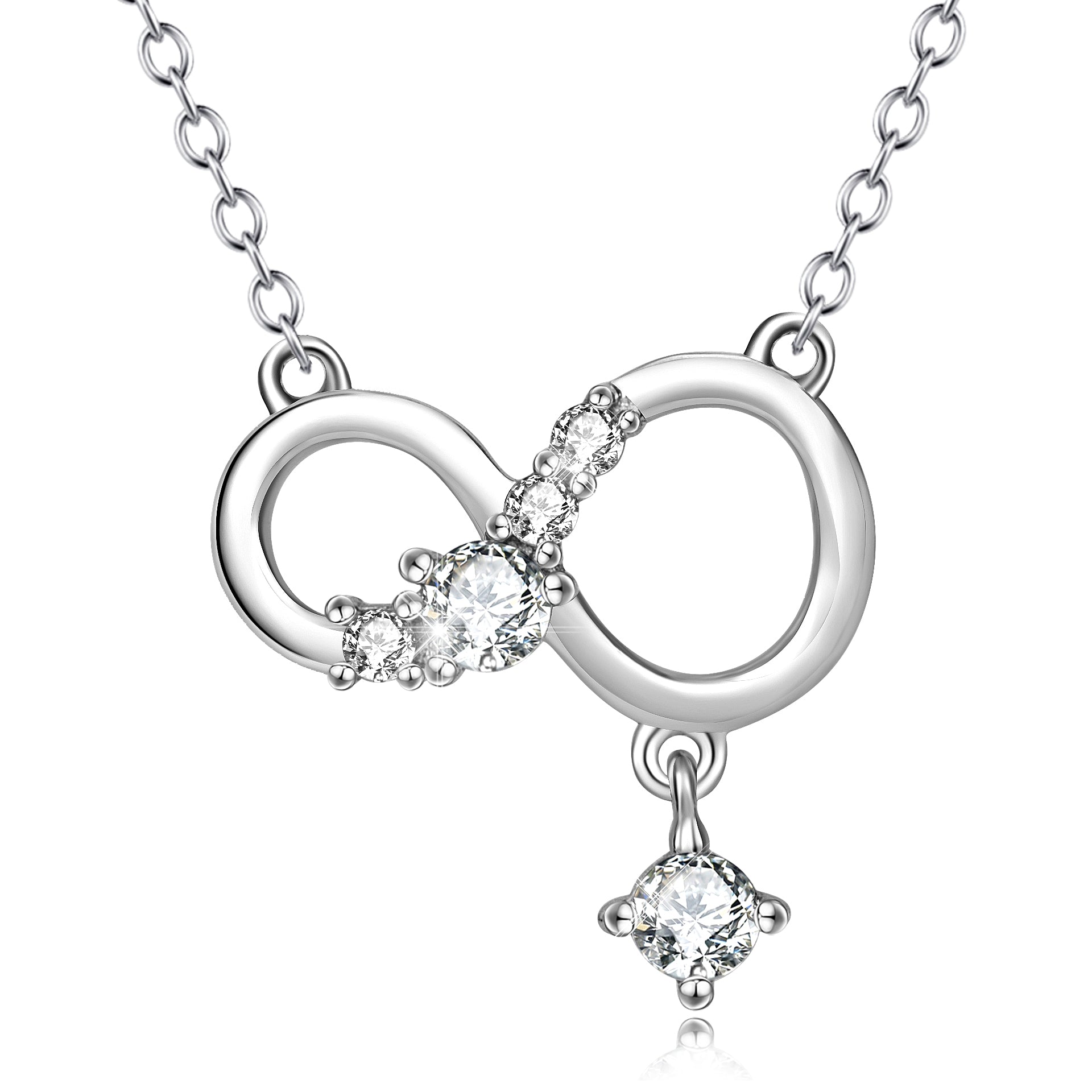 Infinite Diamond Pendant Necklace — Forever Symbol | 925 Sterling Silver