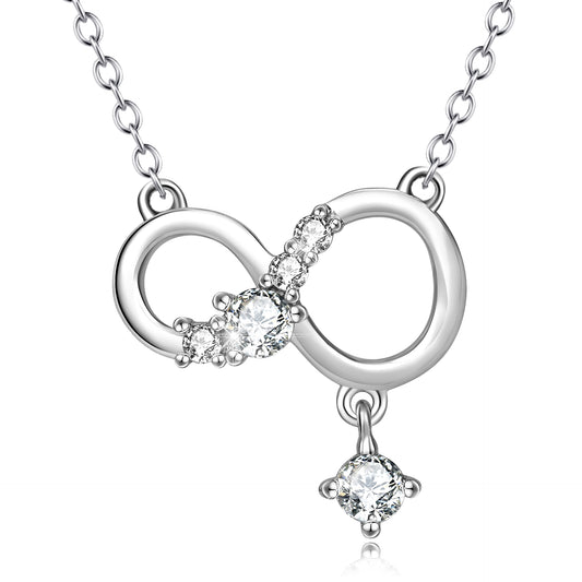 Infinite Diamond Pendant Necklace — Forever Symbol | 925 Sterling Silver