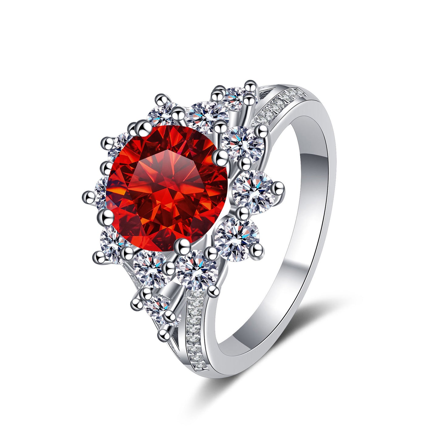 925 Silver Snowflake Ring top view