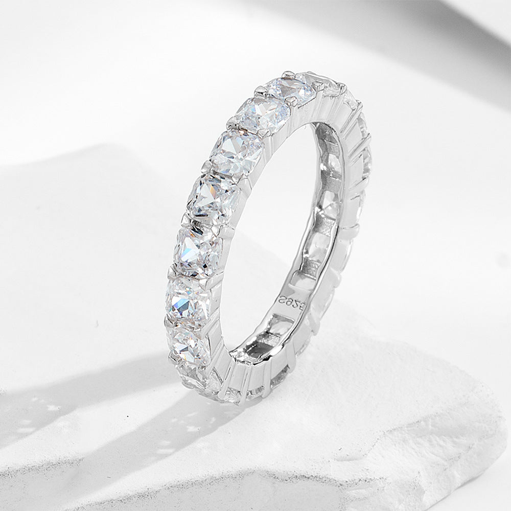 Bridal Ring Set — 5A Zirconia Solitaire & Pavé Band | 925 Sterling Silver