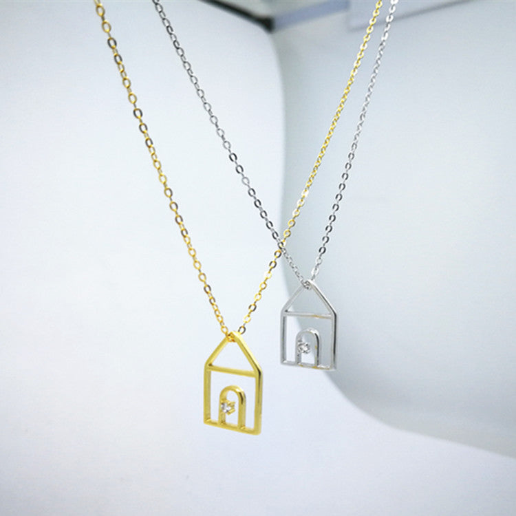 Tiny House Charm Pendant Necklace | 925 Sterling Silver