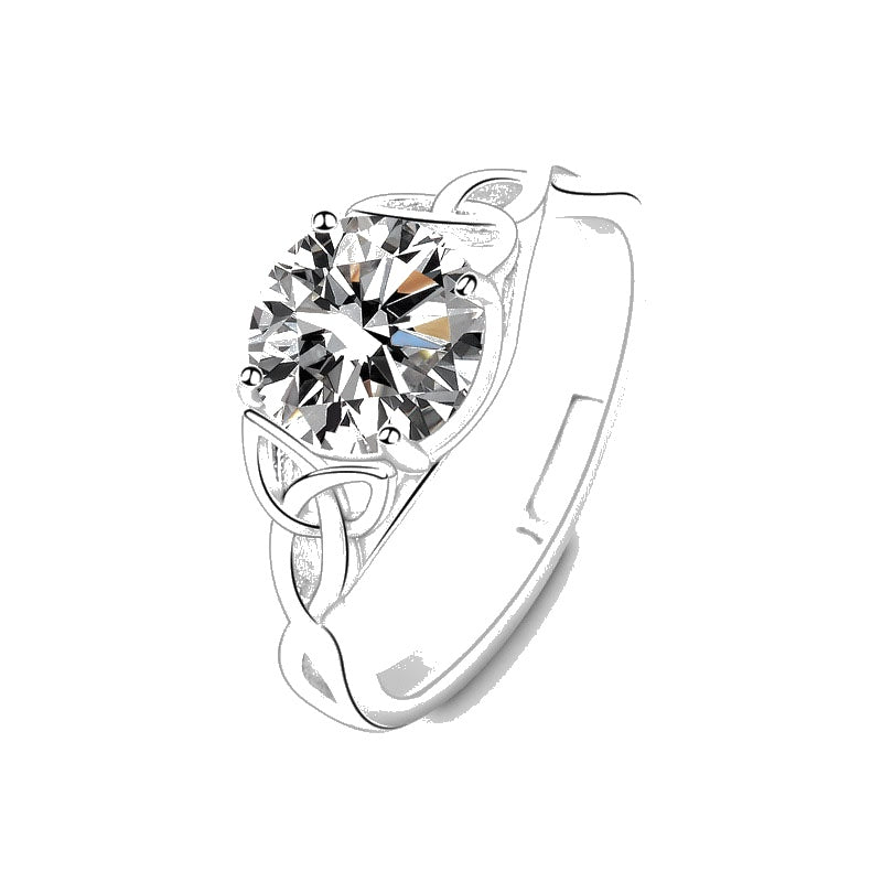 2-Carat Moissanite Interwoven Band Ring | 925 Sterling Silver