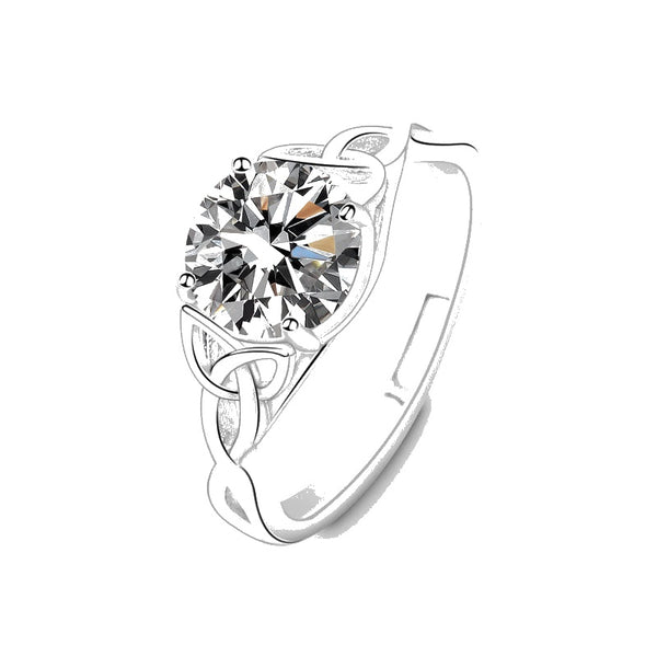 2-Carat Moissanite Interwoven Band Ring | 925 Sterling Silver