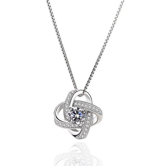 Clover Diamond Pendant Necklace — Lucky Sparkle | 925 Sterling Silver