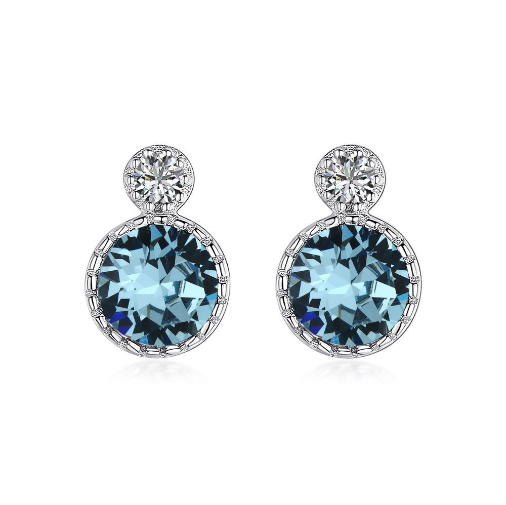 Classic Crystal Stud Earrings | 925 Sterling Silver