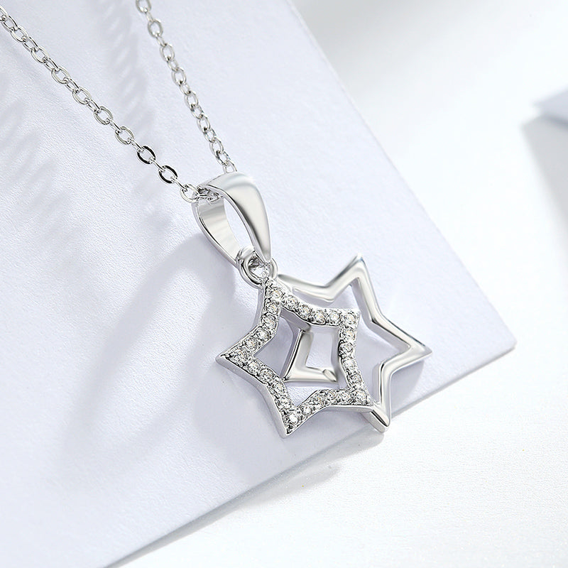 Celestial Star Pendant Necklace | 925 Sterling Silver
