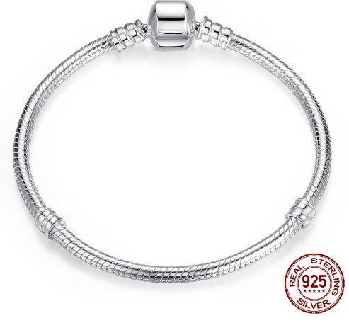 Luxury Charm Chain Bangle Bracelet | 925 Sterling Silver