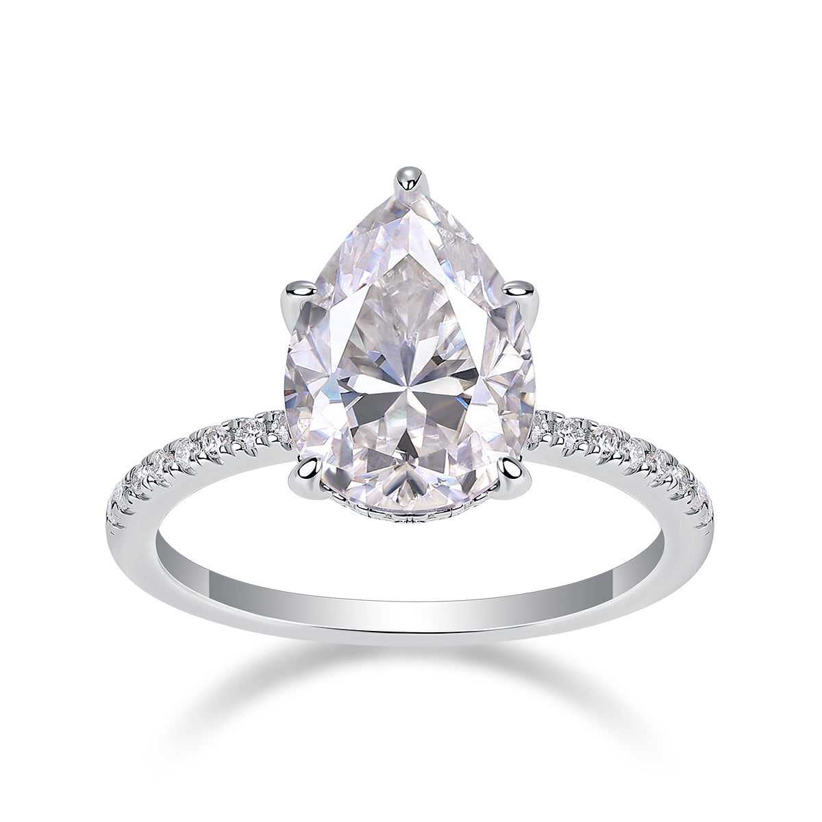Light and Shadow Moissanite Ring