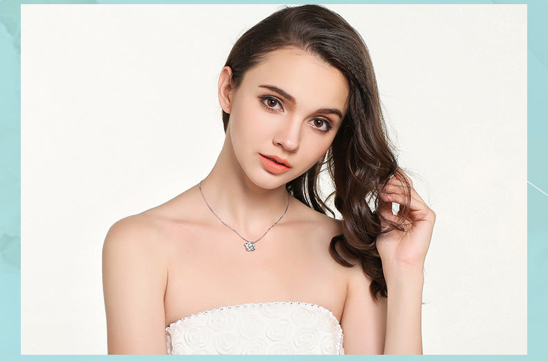 Clover Diamond Pendant Necklace — Lucky Sparkle | 925 Sterling Silver