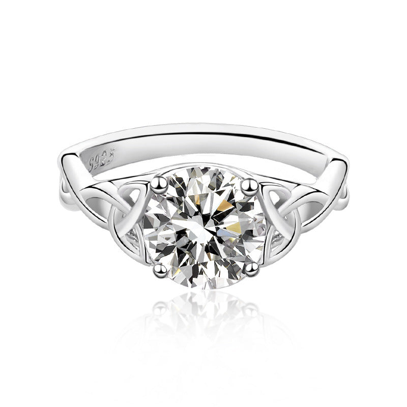 2-Carat Moissanite Interwoven Band Ring | 925 Sterling Silver