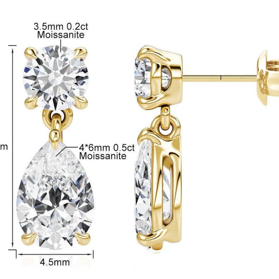 925 silver drop earrings detail