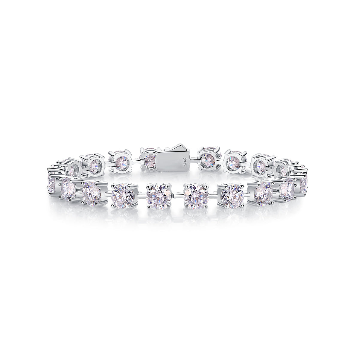 About Time luxury moissanite tennis bracelet in 925 sterling silver