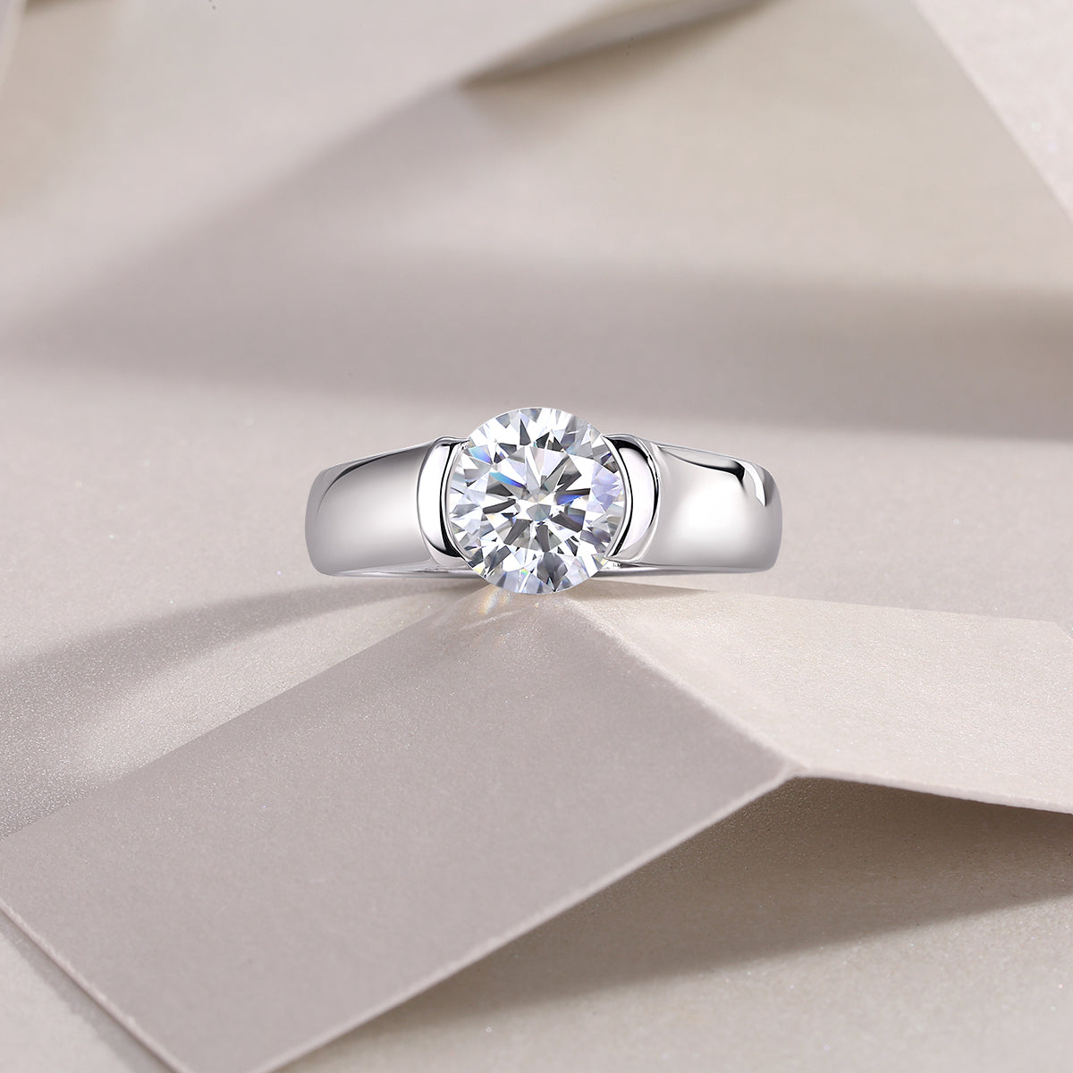 Love of Your Life moissanite wedding ring in 925 sterling silver