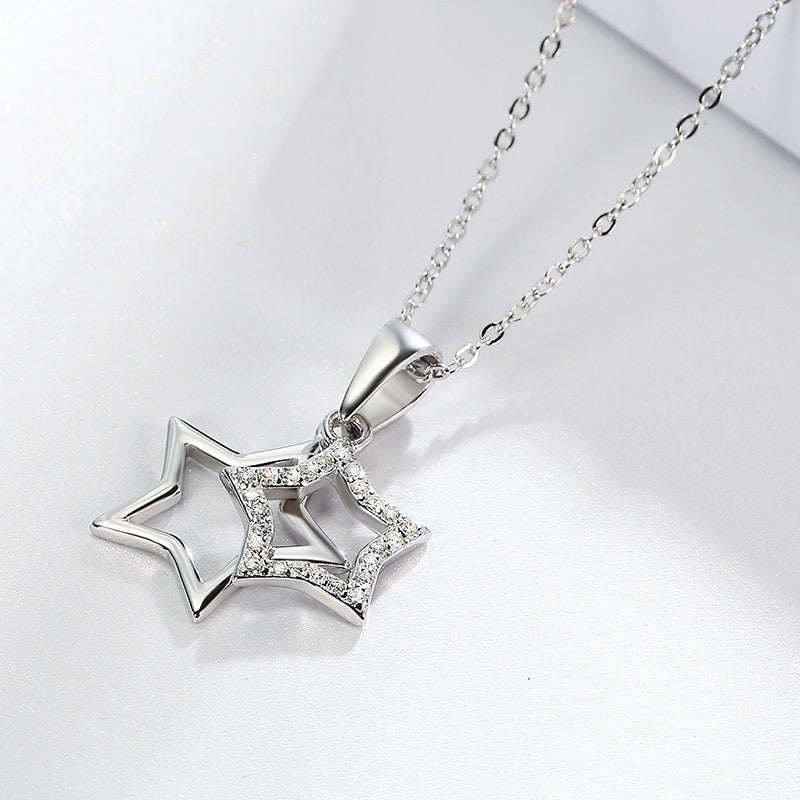 Celestial Star Pendant Necklace | 925 Sterling Silver