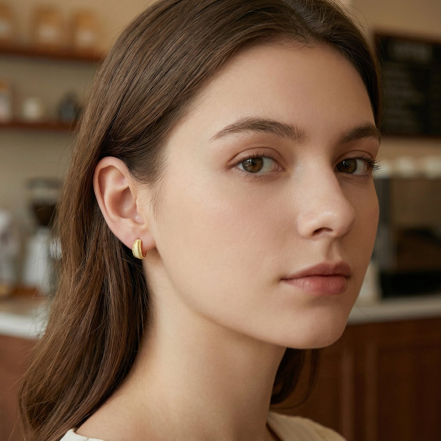 Ribbed Textured Huggie Hoop Earrings | 925 Sterling Silver