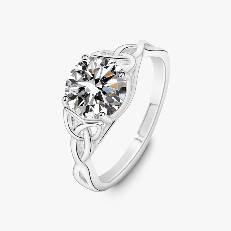 2-Carat Moissanite Interwoven Band Ring | 925 Sterling Silver