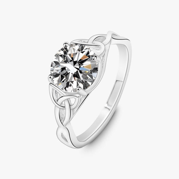2-Carat Moissanite Interwoven Band Ring | 925 Sterling Silver