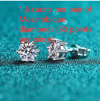 Six-Prong Moissanite Stud Earrings — Diamond-Like Brilliance | 925 Sterling Silver