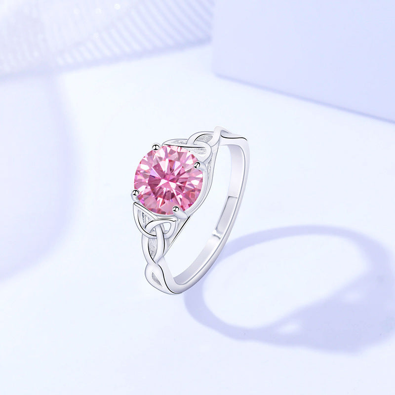 2-Carat Moissanite Interwoven Band Ring | 925 Sterling Silver