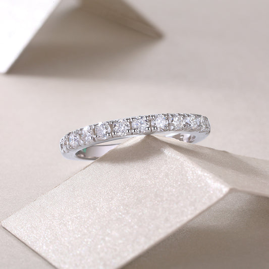 Parallel World moissanite eternity band ring in 925 sterling silver